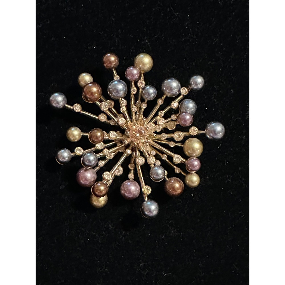 Nolan Miller Starburst Atomic Pearl Brooch